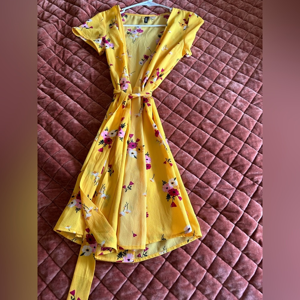 Floral summer wrap dress